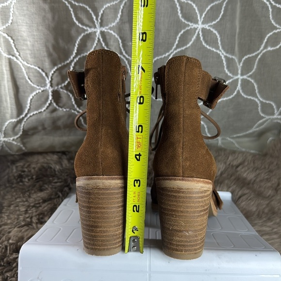 (O) Steve Madden Women's Jackson Lace Up Sandal Chestnut Suede 6 - Picture 6 of 12